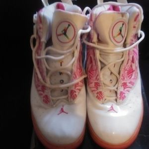 White & Pink Jordans
